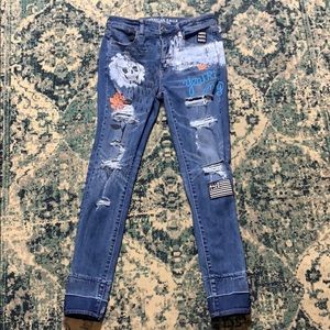 American Eagle Jeans Hi Rise Graffiti size 10